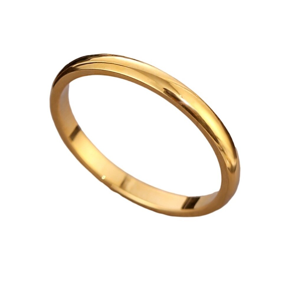 3/$35 18k Gold Plated Polished Band Ring Minimalist Classic Stackable Jewelry